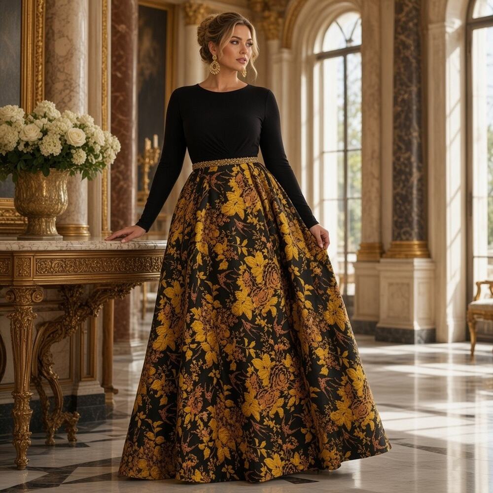 Mac Duggal Black Gold Ball Gown – Size 8, NWT – Style 69000 BGO